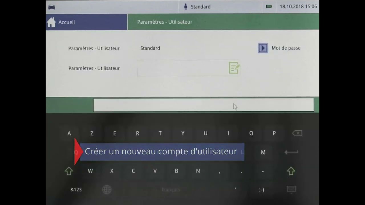 SEG V – Créer un nouveau compte d'utilisateur